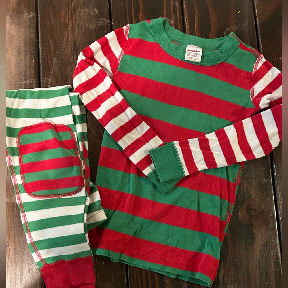 Hanna Andersson Red and Green Striped Mix It Up Kids Pajamas